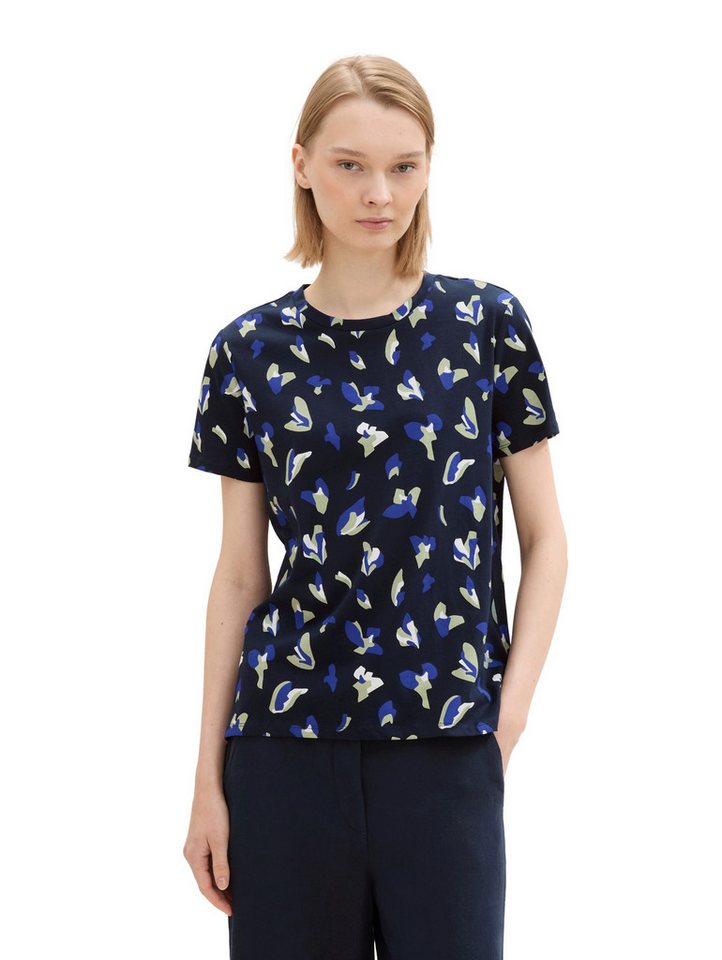 TOM TAILOR Denim Rundhalsshirt mit All-Over Print von TOM TAILOR Denim