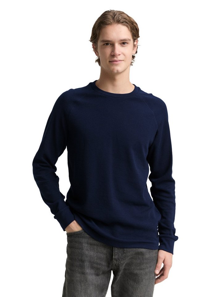 TOM TAILOR Denim Rundhalsshirt mit Logo Stickerei von TOM TAILOR Denim