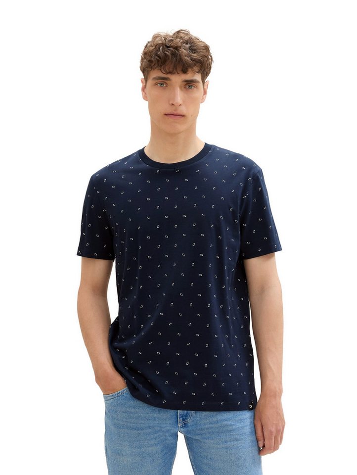 TOM TAILOR Denim Rundhalsshirt mit Minimal-Print von TOM TAILOR Denim