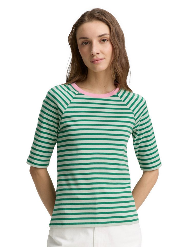 TOM TAILOR Denim Rundhalsshirt mit Streifen-Muster von TOM TAILOR Denim