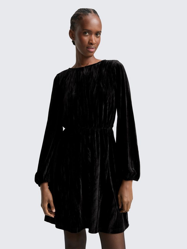 TOM TAILOR Denim Sommerkleid Kleider & Jumpsuits Mini-Samtkleid mit Schleifen-Detail von TOM TAILOR Denim