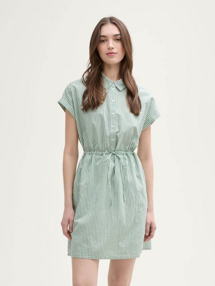 TOM TAILOR Denim Sommerkleid Mini-Blusenkleid mit Streifenmuster von TOM TAILOR Denim