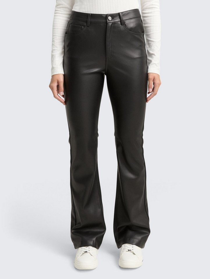 TOM TAILOR Denim Stoffhose Hosen & Chino Flared Hose in Lederoptik von TOM TAILOR Denim