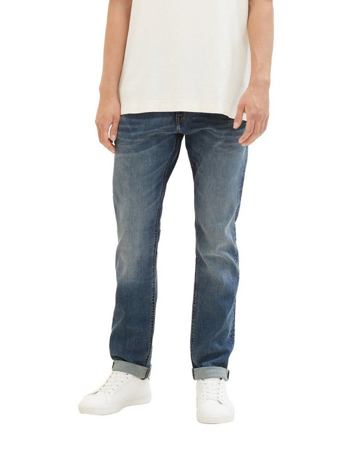 TOM TAILOR Denim 5-Pocket-Jeans AEDAN Straight mit Kontrastnähten und Stretch-Anteil von TOM TAILOR Denim