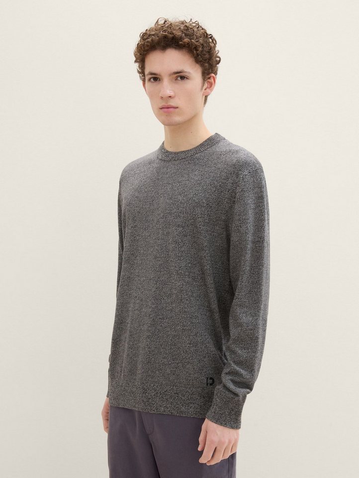 TOM TAILOR Denim Strickpullover Basic Strickpullover aus Baumwolle von TOM TAILOR Denim