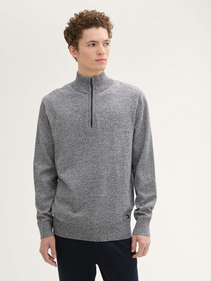 TOM TAILOR Denim Strickpullover Basic Strick Troyer Basic Strick Troyer von TOM TAILOR Denim