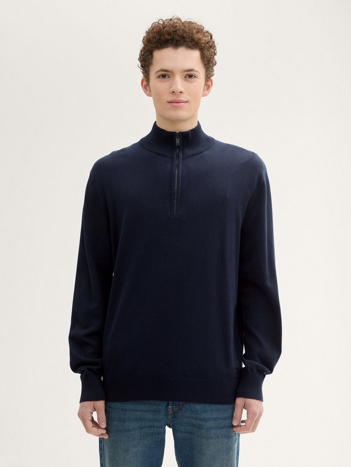 TOM TAILOR Denim Strickpullover Basic Strick Troyer Basic Strick Troyer von TOM TAILOR Denim