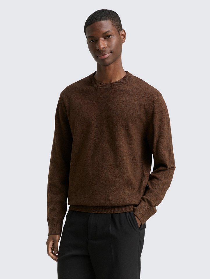 TOM TAILOR Denim Strickpullover Basic Strickpullover aus Baumwolle Basic Strickpullover aus Baumwolle von TOM TAILOR Denim