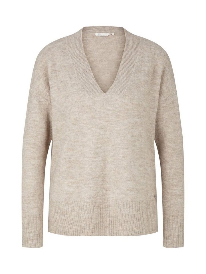 TOM TAILOR Denim Strickpullover COSY V-NECK aus Materialmix von TOM TAILOR Denim