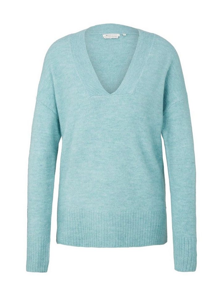 TOM TAILOR Denim Strickpullover COSY V-NECK aus Materialmix von TOM TAILOR Denim