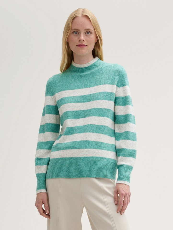 TOM TAILOR Denim Strickpullover Pullover & Strickjacken Cosy Strickpullover mit Streifenmuster von TOM TAILOR Denim