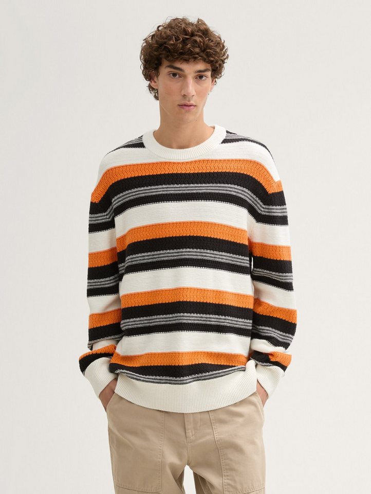 TOM TAILOR Denim Strickpullover Gestreifter Strickpullover Gestreifter Strickpullover von TOM TAILOR Denim