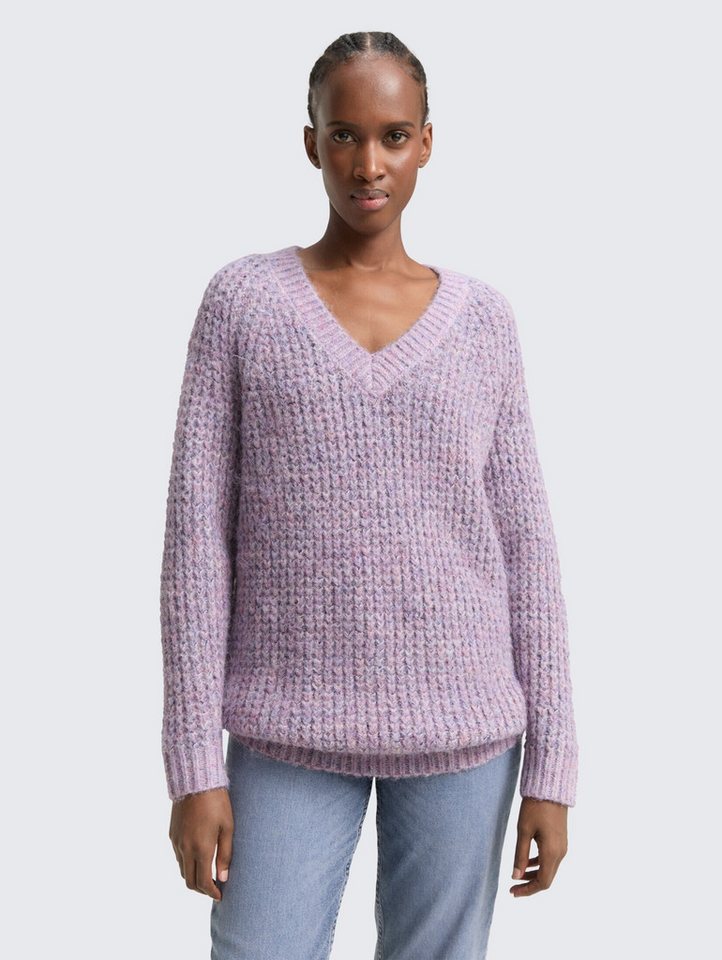 TOM TAILOR Denim Strickpullover Longstyle Strickpullover mit Wollanteil Longstyle Strickpullover mit Wollanteil von TOM TAILOR Denim