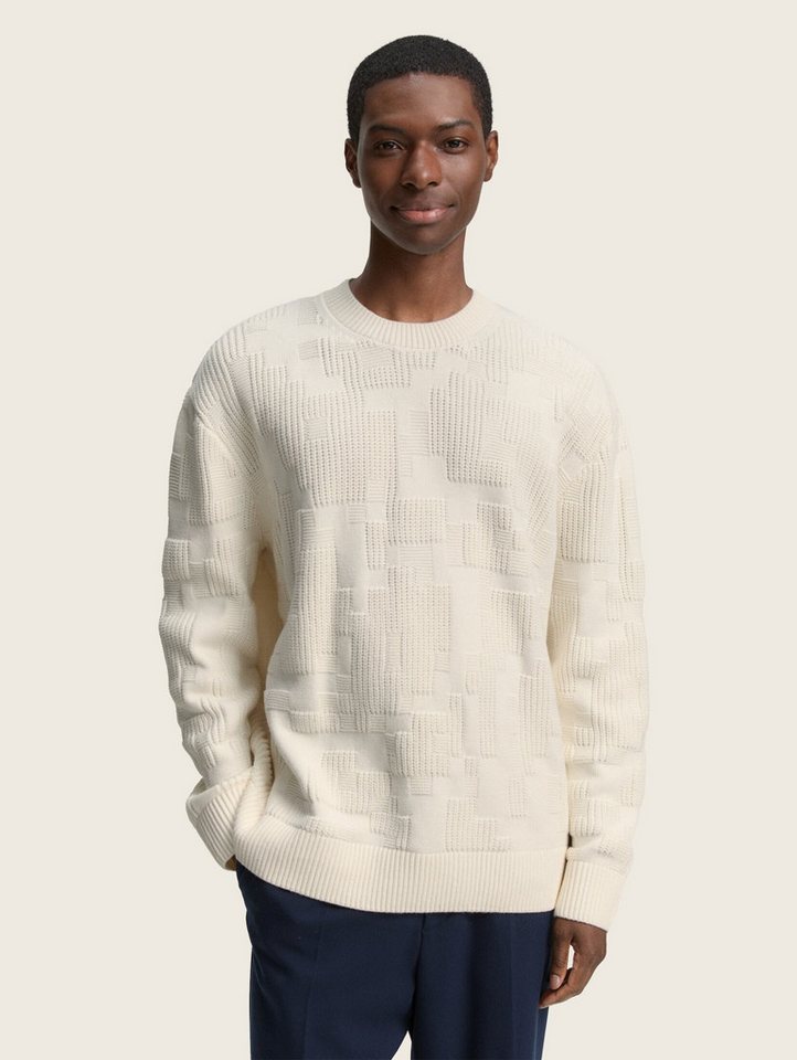 TOM TAILOR Denim Strickpullover Loose Fit Strickpullover mit Muster Loose Fit Strickpullover mit Muster TOM TAILOR Denim Strickpullover Loose Fit Strickpullover mit Muster Loose Fit Strickpullover mit Muster von TOM TAILOR Denim