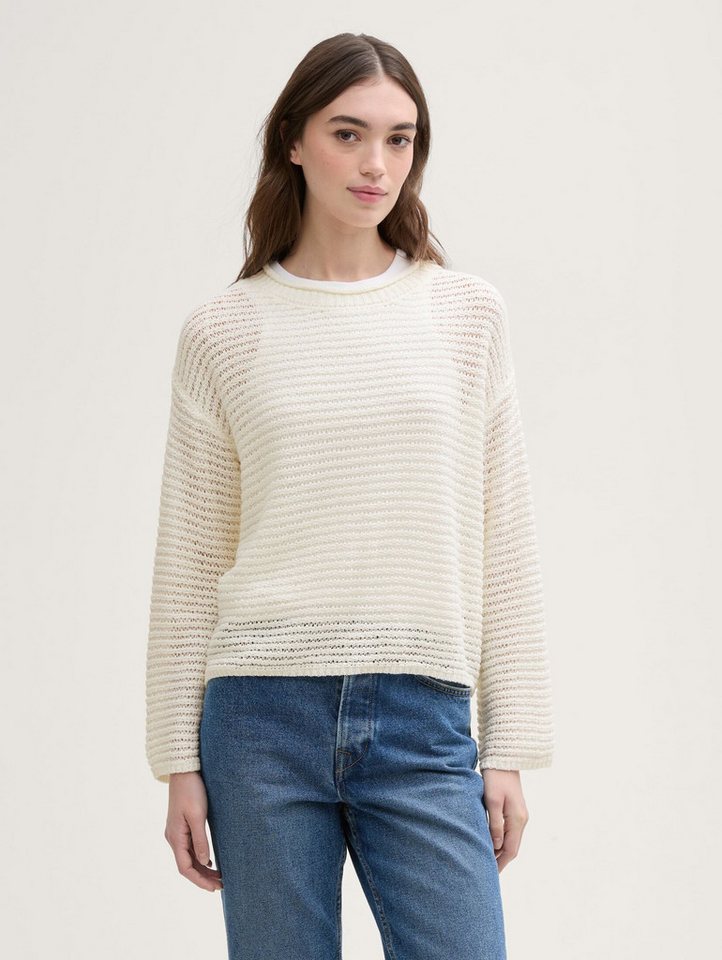TOM TAILOR Denim Strickpullover Pullover mit Lochmuster Pullover mit Lochmuster von TOM TAILOR Denim