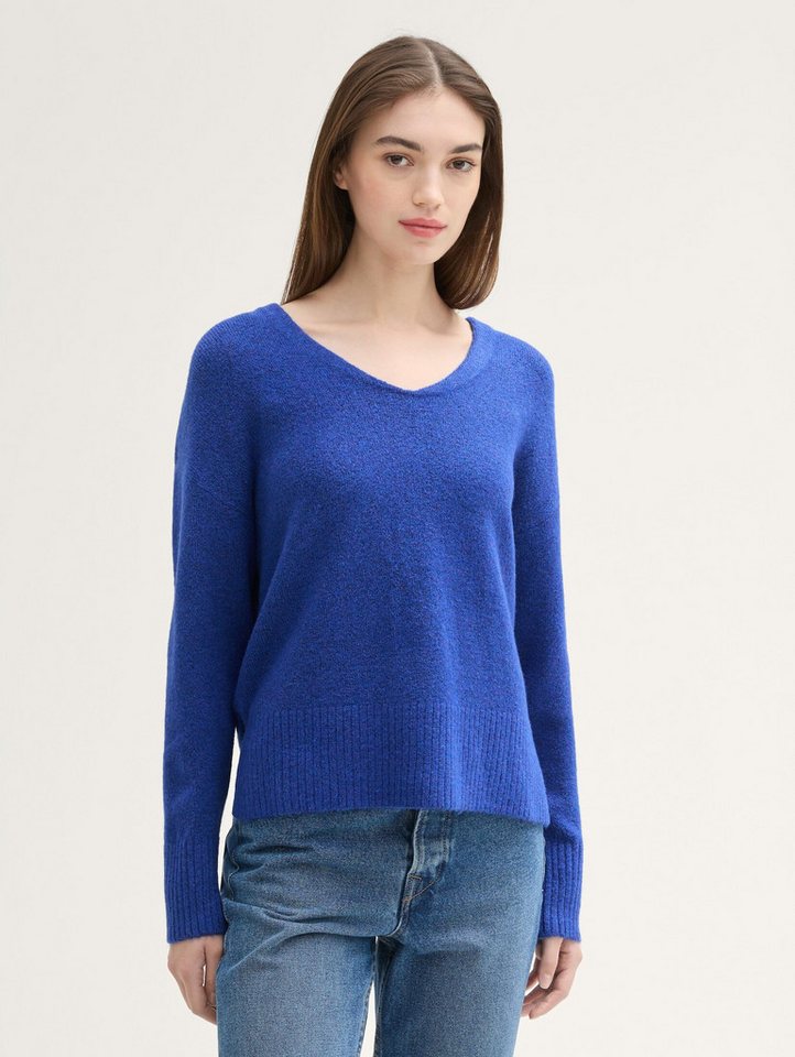 TOM TAILOR Denim Strickpullover Relaxed Strickpullover mit V-Ausschnitt von TOM TAILOR Denim