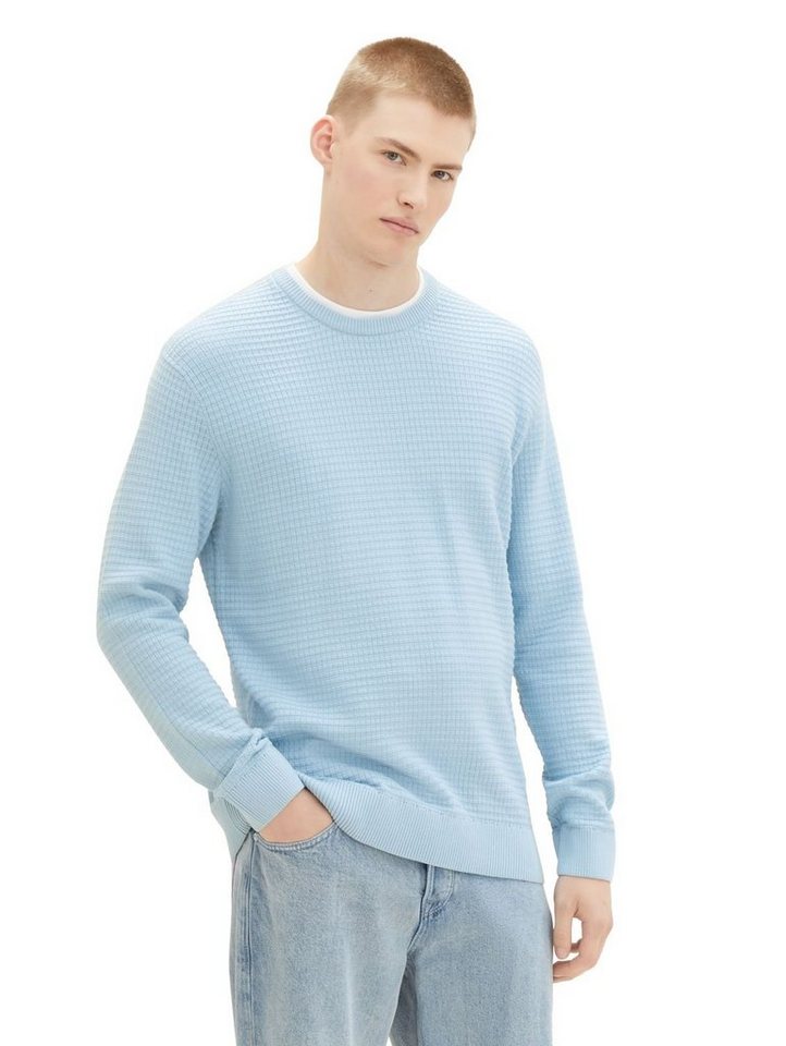 TOM TAILOR Denim Strickpullover STRUCTURED DOUBLELAYER aus Baumwolle von TOM TAILOR Denim