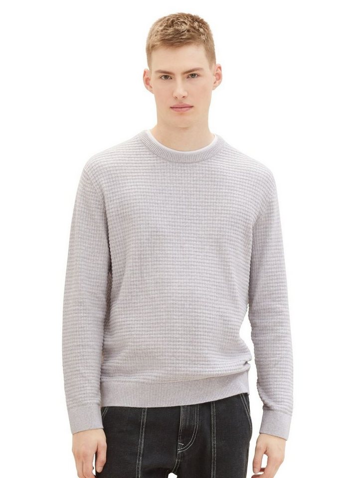 TOM TAILOR Denim Strickpullover STRUCTURED DOUBLELAYER aus Baumwolle von TOM TAILOR Denim