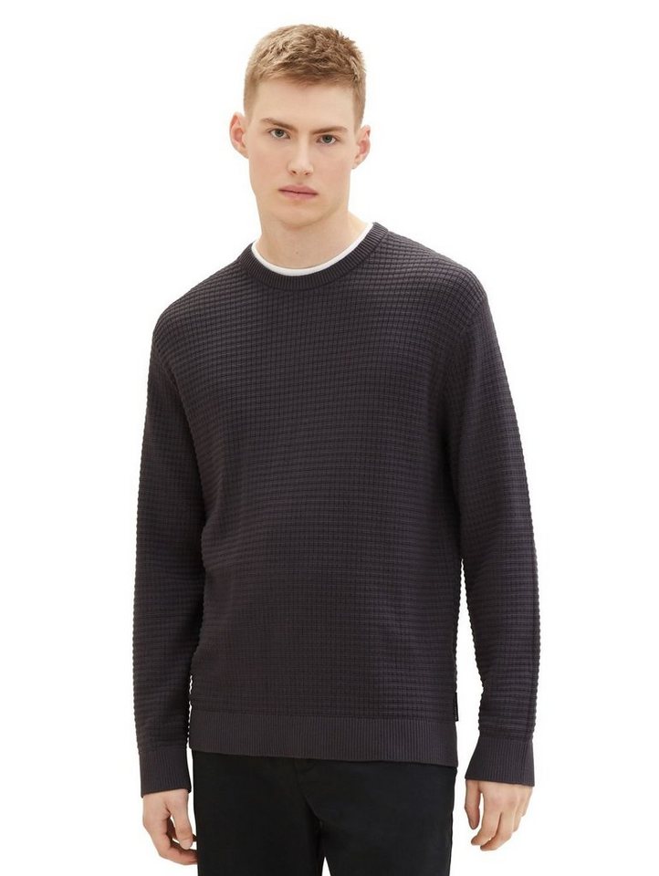 TOM TAILOR Denim Strickpullover STRUCTURED DOUBLELAYER aus Baumwolle von TOM TAILOR Denim