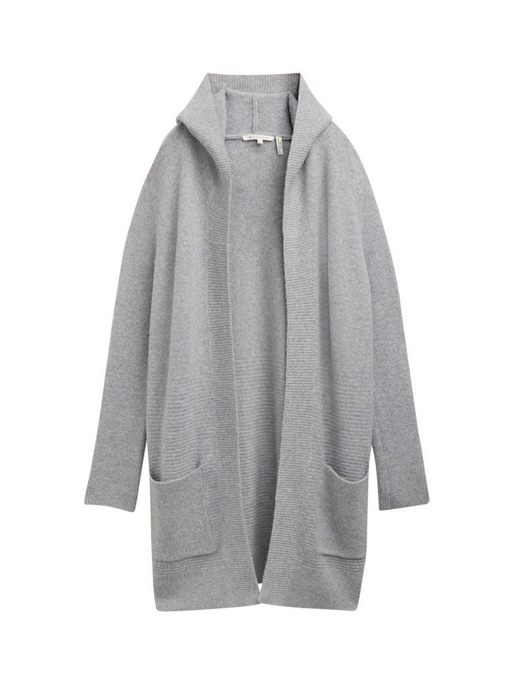 TOM TAILOR Denim Strickpullover Strick Cardigan mit Kapuze - Regular Fit von TOM TAILOR Denim