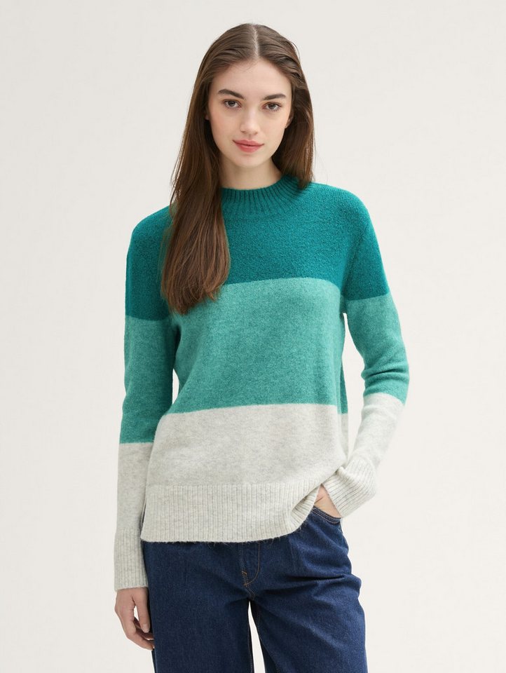 TOM TAILOR Denim Strickpullover Strickpullover mit Colour Blocking Strickpullover mit Colour Blocking von TOM TAILOR Denim