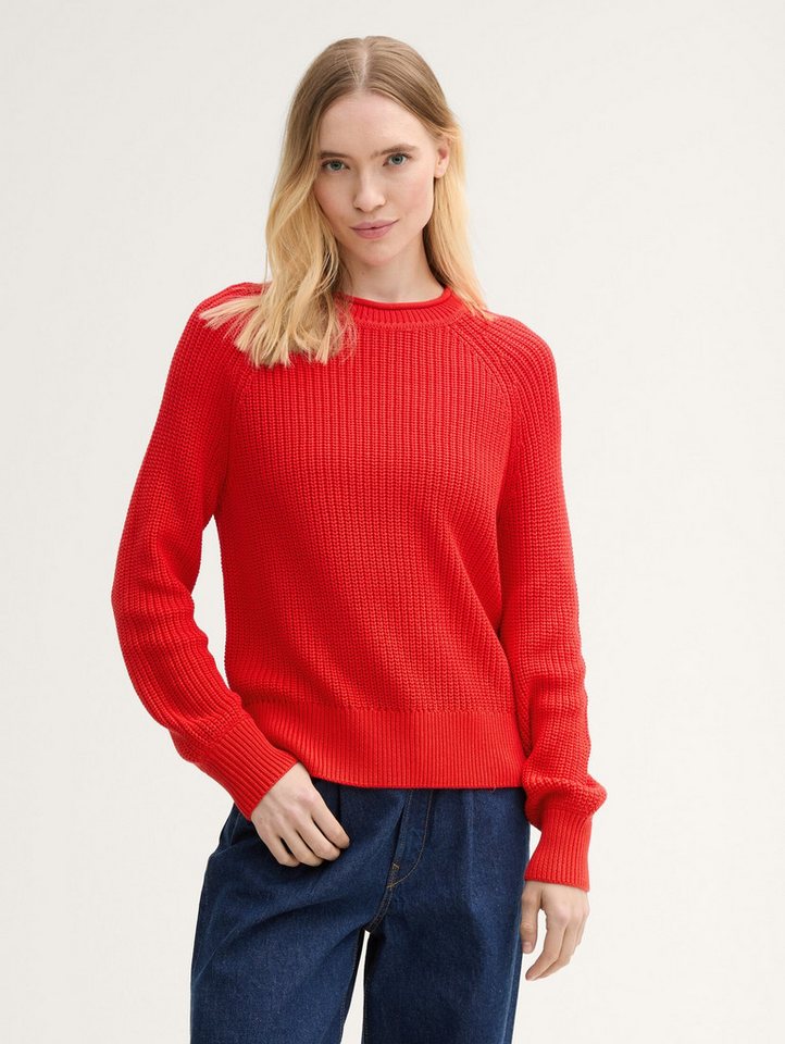 TOM TAILOR Denim Strickpullover Strickpullover mit leichten Ballonärmeln von TOM TAILOR Denim