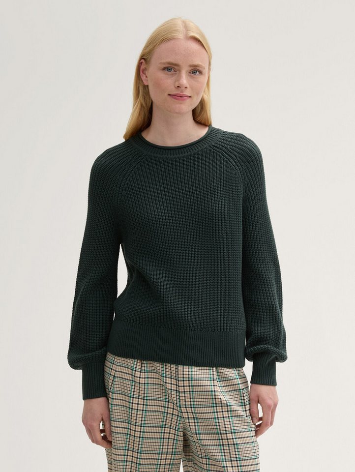 TOM TAILOR Denim Strickpullover Strickpullover mit leichten Ballonärmeln Strickpullover mit leichten Ballonärmeln von TOM TAILOR Denim