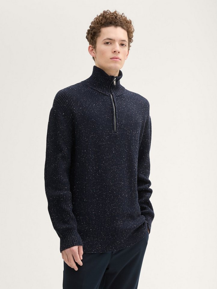 TOM TAILOR Denim Strickpullover Troyer Strickpullover mit Struktur Troyer Strickpullover mit Struktur von TOM TAILOR Denim