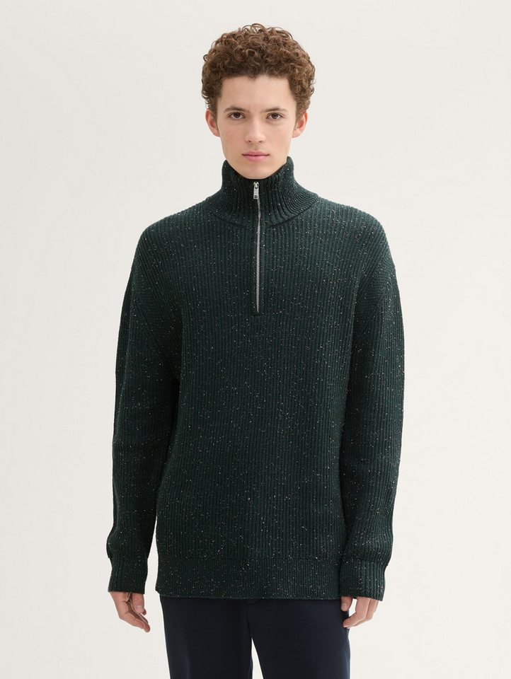 TOM TAILOR Denim Strickpullover Troyer Strickpullover mit Struktur von TOM TAILOR Denim