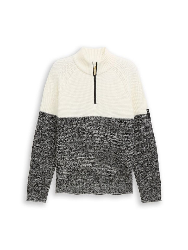 TOM TAILOR Denim Strickpullover cosy structured two tone knit von TOM TAILOR Denim