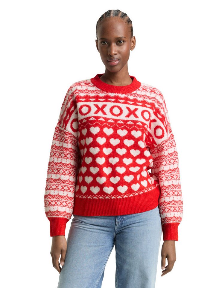 TOM TAILOR Denim Strickpullover mit Allover-Muster von TOM TAILOR Denim