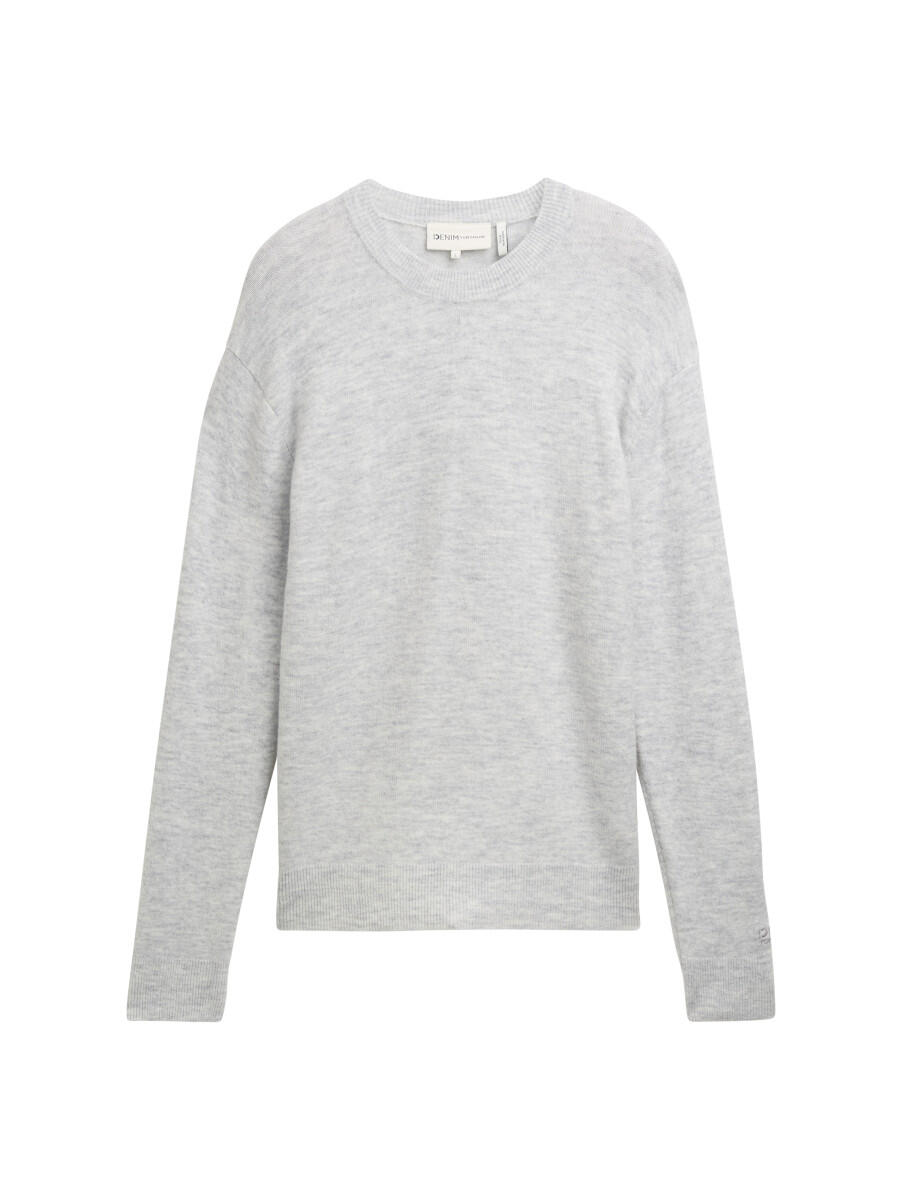 TOM TAILOR Denim - Strickpullover mit Wolle grau - Gr. - L von TOM TAILOR Denim
