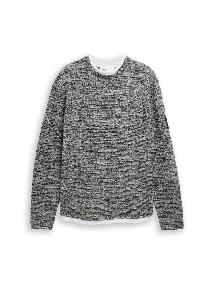 TOM TAILOR Denim Strickpullover structured double layer crew n TOM TAILOR Denim Strickpullover structured double layer crew n von TOM TAILOR Denim