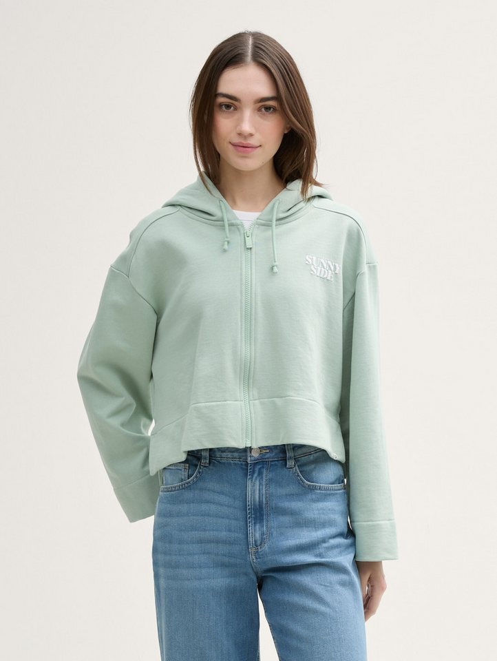 TOM TAILOR Denim Sweatjacke Oversize Hoodie Sweatjacke mit Print Oversize Hoodie Sweatjacke mit Print von TOM TAILOR Denim