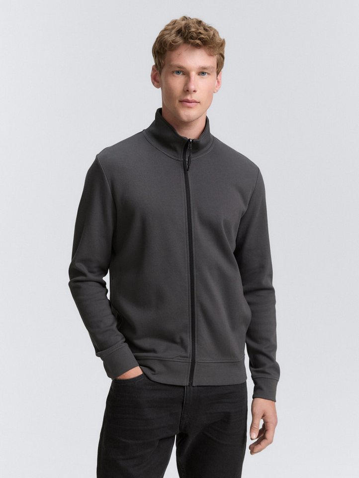 TOM TAILOR Denim Sweatjacke Piqué Sweatjacke mit Stehkragen Piqué Sweatjacke mit Stehkragen von TOM TAILOR Denim