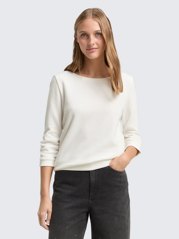 TOM TAILOR Denim Sweatshirt Strick & Sweatshirts Fitted Sweatshirt mit Raffungen von TOM TAILOR Denim