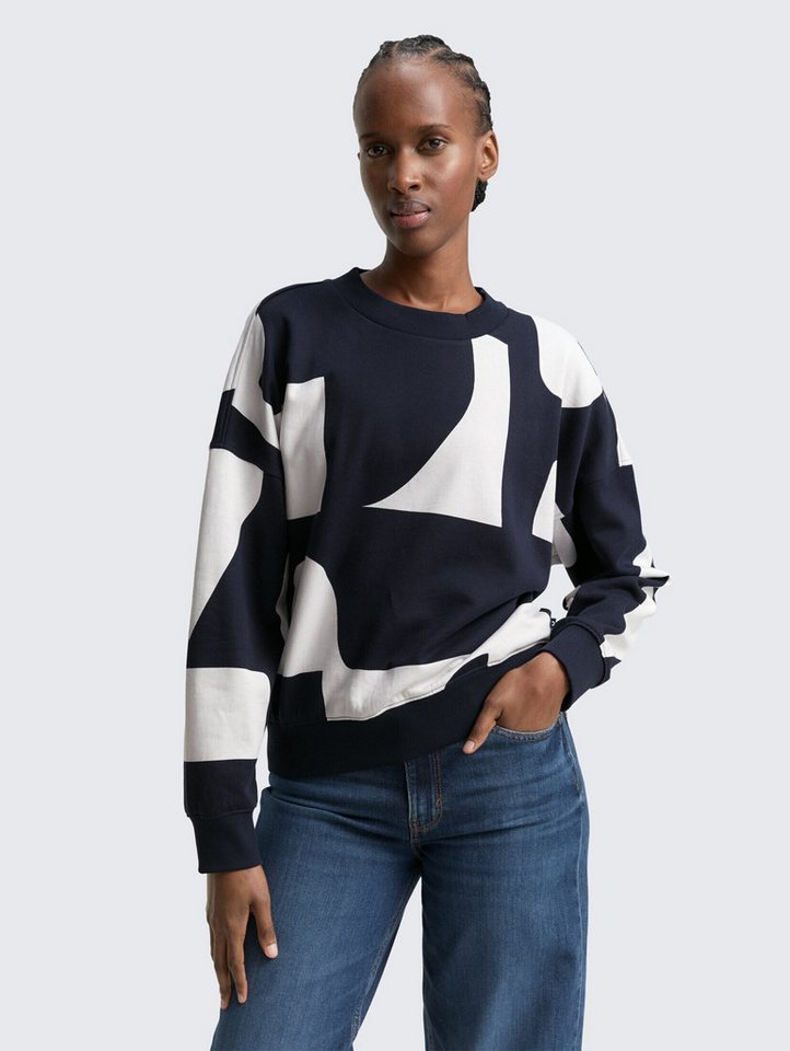TOM TAILOR Denim Sweatshirt Loose Fit Sweatshirt mit Muster Loose Fit Sweatshirt mit Muster TOM TAILOR Denim Sweatshirt Loose Fit Sweatshirt mit Muster Loose Fit Sweatshirt mit Muster von TOM TAILOR Denim