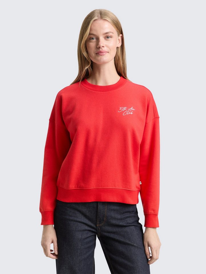 TOM TAILOR Denim Sweatshirt Strick & Sweatshirts Sweatshirt mit Glitzer-Stickerei von TOM TAILOR Denim