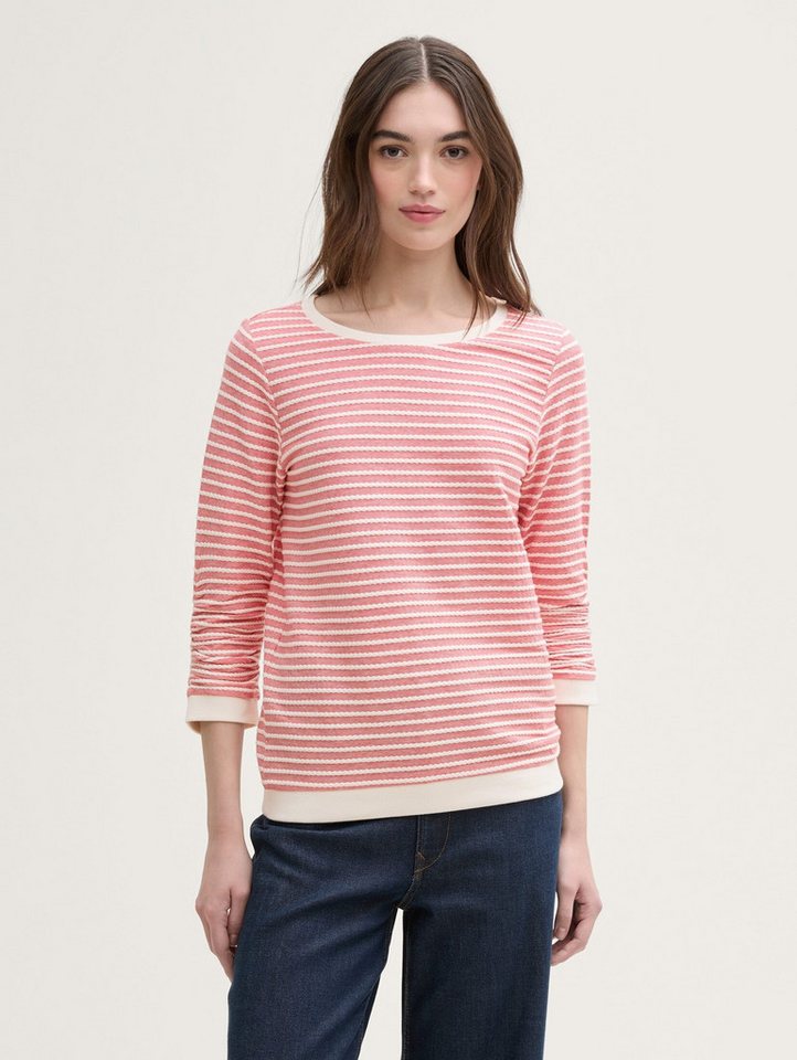 TOM TAILOR Denim Sweatshirt Sweatshirt mit Streifenmuster Sweatshirt mit Streifenmuster von TOM TAILOR Denim