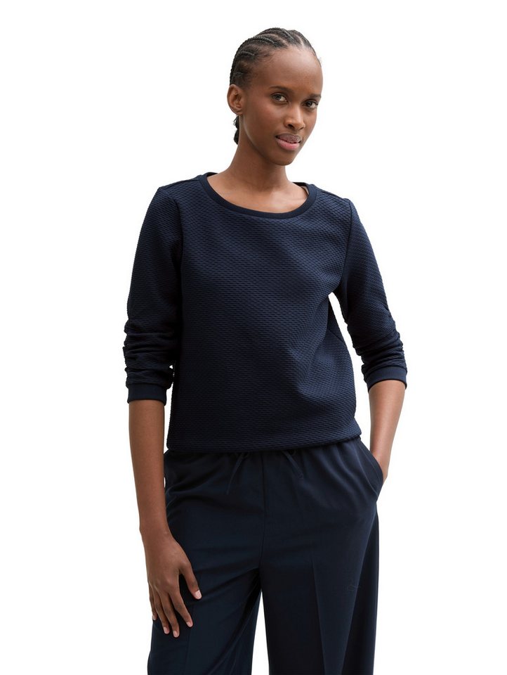 TOM TAILOR Denim Sweatshirt mit gerafften Ärmeln von TOM TAILOR Denim