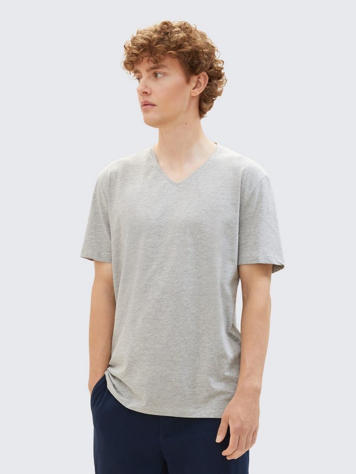 TOM TAILOR Denim T-Shirt T-Shirt (im Doppelpack) Basic T-Shirt im Doppelpack mit V-Ausschnitt von TOM TAILOR Denim