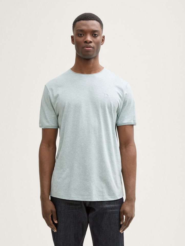 TOM TAILOR Denim T-Shirt T-Shirt in Melange Optik von TOM TAILOR Denim