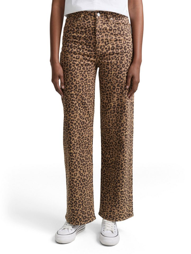 TOM TAILOR Denim Weite Jeans mit Leo Print von TOM TAILOR Denim