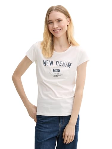 Tom Tailor Denim Damen 1046856 T-Shirt, 10332-Off White, XXL Tom Tailor Denim Damen 1046856 T-Shirt, 10332-Off White, XXL von TOM TAILOR Denim