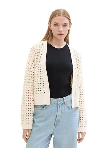 Tom Tailor Denim Damen Basic Cardigan, 10348 - Gardenia White, M von TOM TAILOR Denim