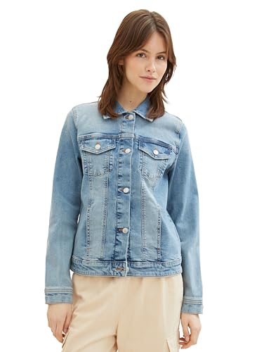 Tom Tailor Denim Damen Basic Jeansjacke, 10118 - Used Light Stone Blue Denim, L von TOM TAILOR Denim