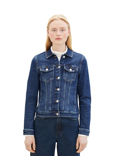 Tom Tailor Denim Damen Basic Jeansjacke, 10119 - Used Mid Stone Blue Denim, L von TOM TAILOR Denim