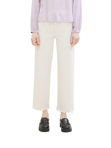 Tom Tailor Denim Damen Culotte Colored Jeans mit weitem Bein, 10348 - Gardenia White, M von TOM TAILOR Denim