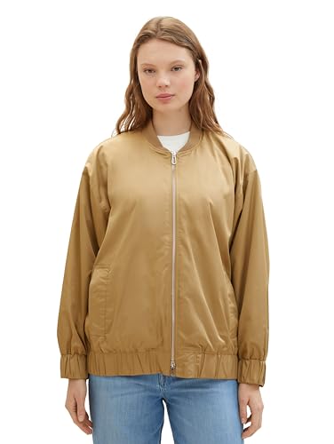 Tom Tailor Denim Damen Loose Fit College Bomberjacke, 31262 - Apple Cinnamon Brown, L von TOM TAILOR Denim