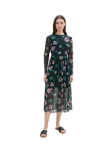 Tom Tailor Denim Damen Mesh Kleid mit Muster, 36312 - Green Abstract Print, XXL Tom Tailor Denim Damen Mesh Kleid mit Muster, 36312 - Green Abstract Print, XXL von TOM TAILOR Denim